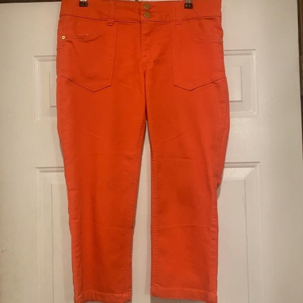 Women's Orange Capri Jeans